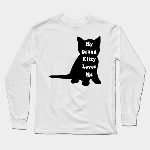 My Grand Kitty Loves Me Grandma of Cats Social Distancing Animal Pet Lover Long Sleeve T-Shirt by gillys